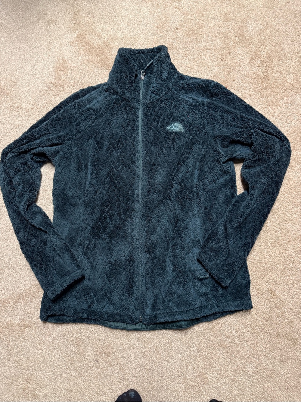 The North Face Women's Dark Green Plush Full-Zip Jacket